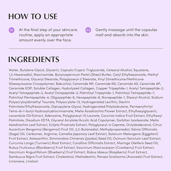 Bakuchiol Plumping Capsule Cream – Retinol Alternative Moisturizer for Firming and Pore Care with 99% Pure Bakuchiol, 5 Types of Collagen & Ceramide Complex, 1.69 fl.oz / 50ml
