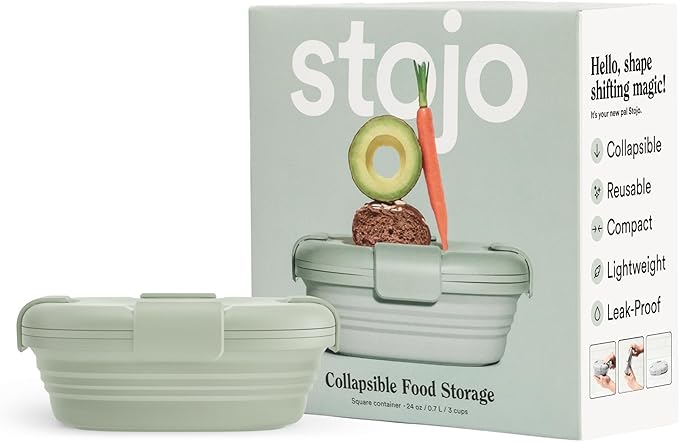 STOJO Collapsible Sandwich Box – 24oz, Reusable Food Storage Container by stojo
