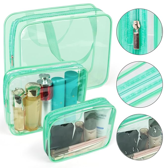 APREUTY Clear Makeup Bags, TSA Approved 6 Pcs Cosmetic Makeup Bags Set Clear PVC - Image 7