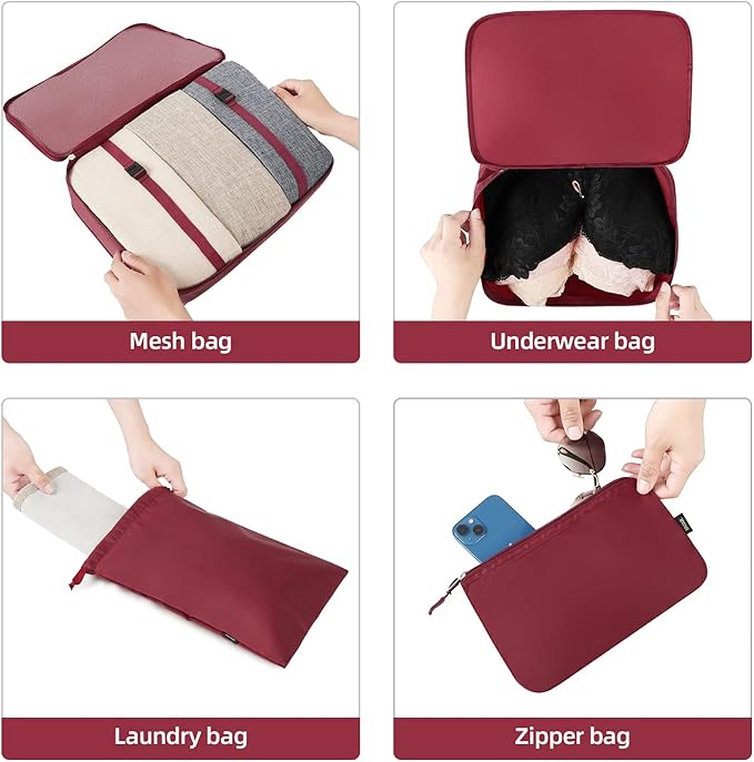 BAGAIL 6 Set/8 Set/10 Set Packing Cubes Various Sizes Packing Organizer - Image 6