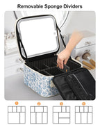 Relavel Travel Makeup Bag with LED Mirror, Portable Cosmetic Train Case with 3 - Image 5