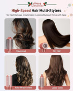 5 in 1 Hair Styler Hot Air Styler - High-Speed Hair Dryer Brush, Fast Drying No Heat Damage Ionic Blow Dryer Brush for Women Volumizing, Curling, Straighten, Frizz-Free Multi Stylers Travel Bag