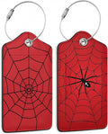 Halloween Red Spider Web Luggage Tags, 2 Pack Travel Cruise Tags by TXIANT