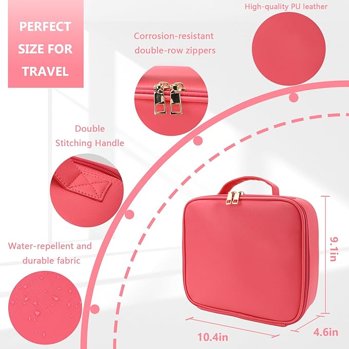 Travel Makeup Bag for Women and Makeup Artists Cosmetic Organizer Large Makeup - Image 3