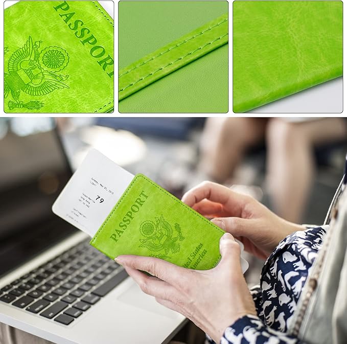 TIGARI Passport Holder for Travel Women Men, PU Leather Passport Wallet Cover - Image 3