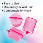 Conair Foam Hair Rollers for Big Volume, Lift and Curl, Foam Rollers, Hair Curlers in Large Size, Pink, 9 Pack with Storage Bag