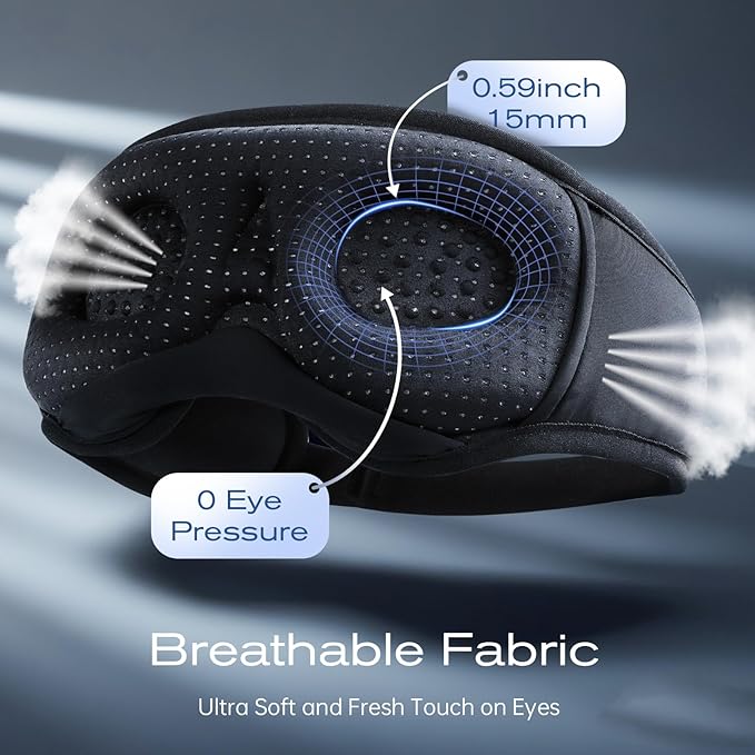3D Sleep Mask with Bluetooth Headphones, Sleeping Headphones - Image 6