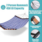 TegerDeger 12FT 2 Person Hammock Large Hammock Quick Dry 450LB Capacity - Image 5