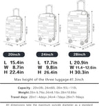 Coolife Luggage Suitcase Carry-on Hardside Travel Luggage TSA Lock Spinner - Image 7