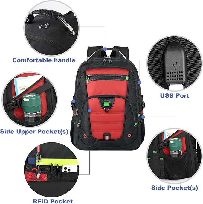 Z-MGKISS 18.4-19 Inch Extra Large Laptop Backpack, Travel Backpack - Image 4