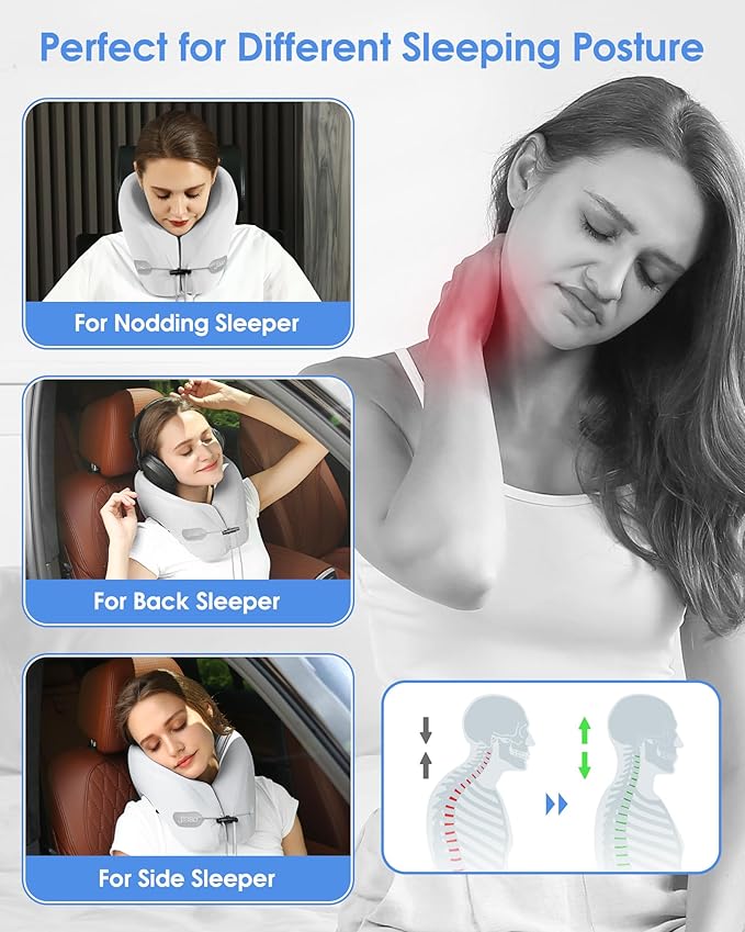 Travel Pillow, Neck Pillow Airplane, Plane Pillow Memory Foam Travel Neck Pillow - Image 3