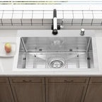 Drop In Kitchen Sink 28x18", 18 Gauge Stainless Steel Sink, 3D Embossed Surface - Image 6