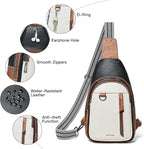 7L Sling Bag for Women Men Leather Small Sling Backpack Daypack Anti Theft - Image 4