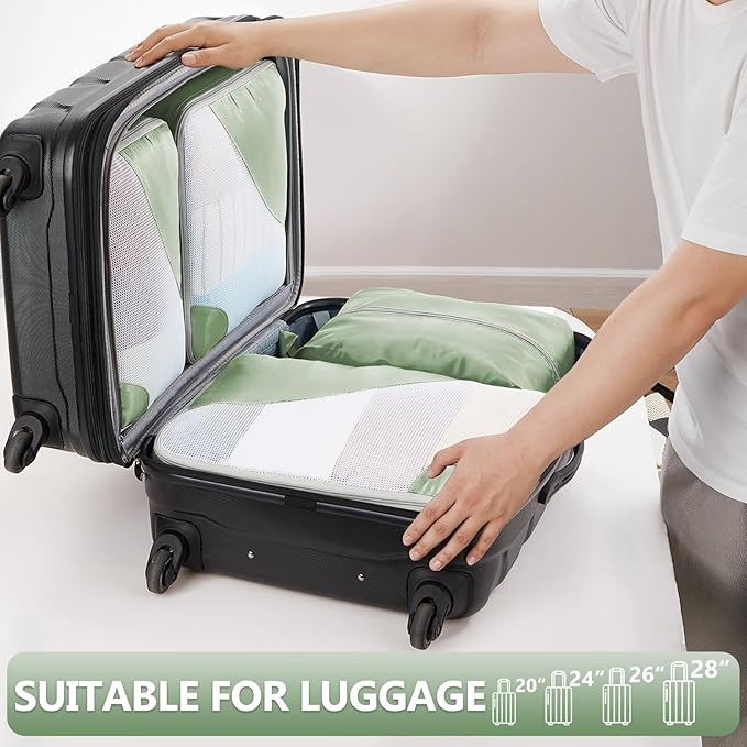8 Set Packing Cubes for Travel, Anti-Tearing Suitcase Organizer for Luggage - Image 5