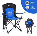 EMERIT Oversized Padded Camping Chair, 350LB Heavy Duty Quad Fold Chair - Image 3