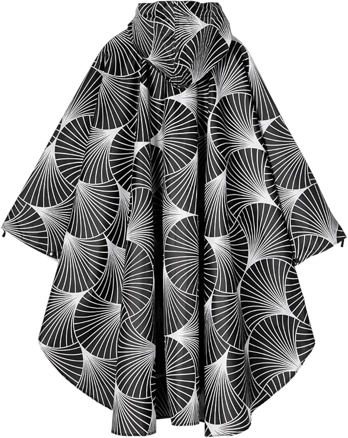 Rain Poncho Jacket Coat Hooded Zipper Style - Image 6
