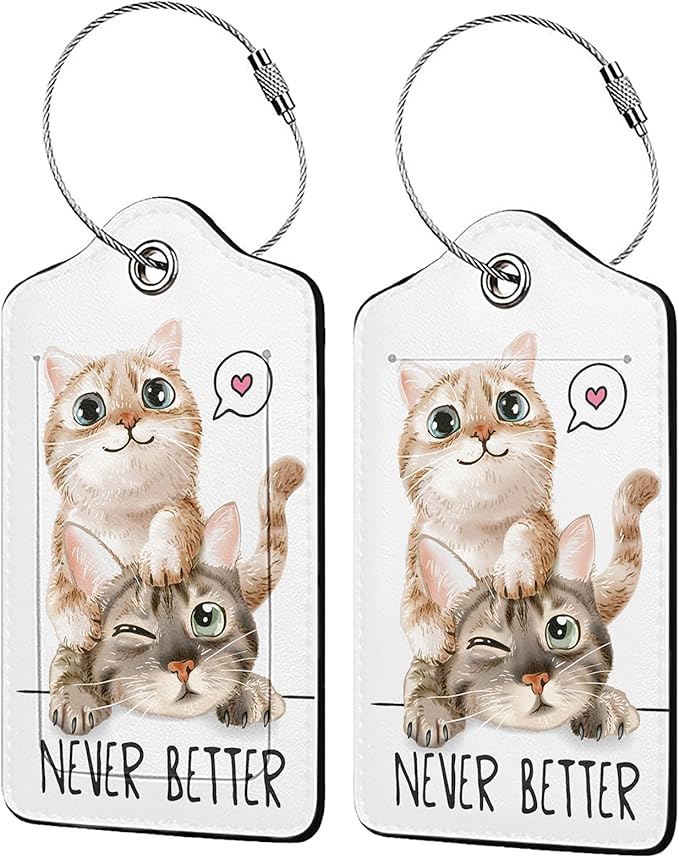 Cats in Love 2-Pack Luggage Tags by Unknown