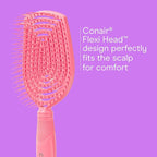 Conair Scalp Care Detangling hairbrush - Curly Hair Brush - Scalp Massager - hairbrushes for women & men - detangler for all lengths and types - can use wet or dry - Pink Pulse