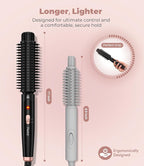 Farery 1.5 Inch Thermal Brush, Curling Iron for Smooth Bouncy Curls – Anti-Scald Hard Bristles, Lightweight, One-Button Start, Dual Voltage Travel Hair Tool with 360° Swivel Cord, 410°F Fast Heat