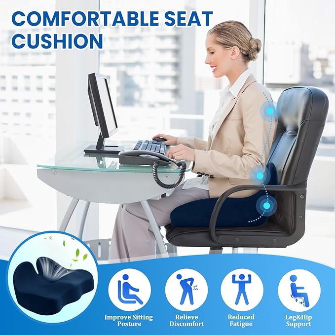 Seat Cushion, Memory Foam Office Chair Seat Cushion - Image 4