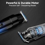 Beard Trimmer for Men, 5-in-1 Cordless Hair Clipper Kit with Foil Razor, Waterproof Body, Nose & Ear Groomer, Precision Trimming for Beard, Hair & Body Care (Blue)