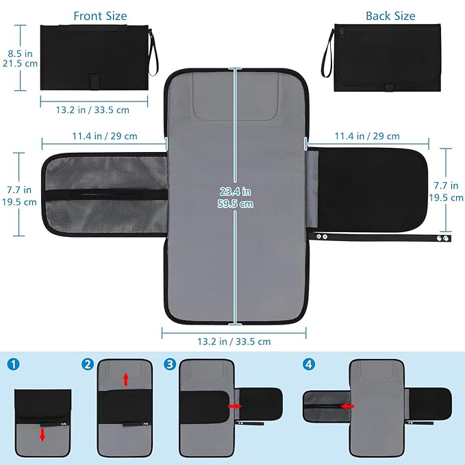 Accmor Portable Diaper Changing Pad, Waterproof Baby Changing Mat, Baby Diaper - Image 6