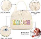 Bluboon Lunch Bag for Women Men Cute Corduroy Lunch Tote Bags Reusable - Image 5