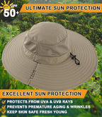 Home Prefer UPF50+ Mens Sun Hat Wide Brim Fishing Hat Foldable Large Brim UV - Image 5