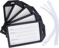 5 Pack - Premium Rigid Airline Luggage Tag Holders - Heavy Duty Hard Plastic by Specialist+ID