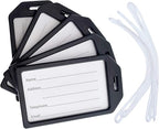 5 Pack - Premium Rigid Airline Luggage Tag Holders - Heavy Duty Hard Plastic by Specialist+ID