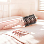 AIMIKE Round Brush for Blow out, Rose Luxe Round Hair Brush Ionic & Nano Thermal Ceramic Tech, for Blow Drying & Styling Volumizing Long Hair, with 4 Clips (Barrel 2.1", Bristle 3")