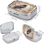Metal 2 Compartment Pill Organizer Travel Friendly Portable Compact Pill Box - Image 2