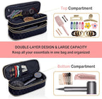 Hair Dryer Travel Carrying Case, Curling Iron Storage Bag, Slim Expandable Handheld Dual-Layer Travel Storage Bag for Dryer/Hair Tool Organizer/Style Organizer