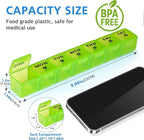 2-Pack Large Weekly Pill Organizer, Vitamin Pill Box Organizer 7 Day - Image 3
