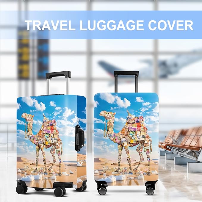 Camel Luggage Cover Washable Suitcase Protector Anti-Scratch, Stretchable Fit - Image 5