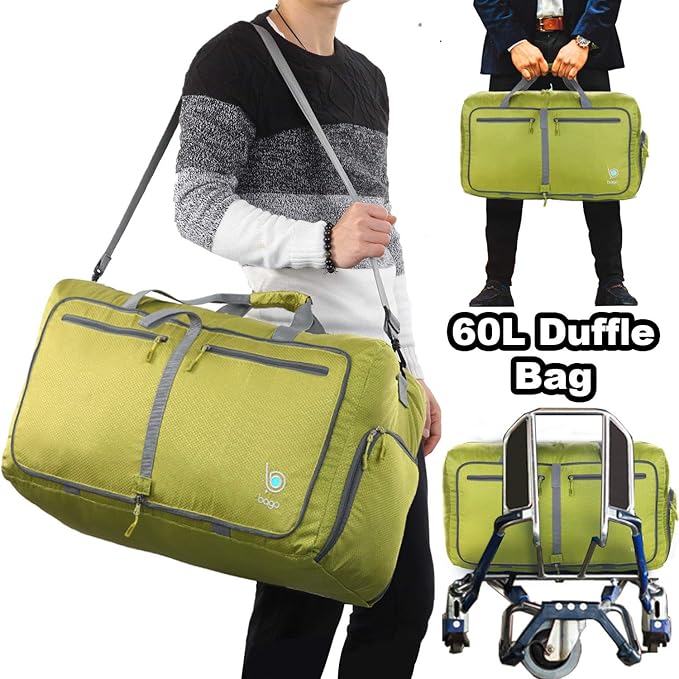 Bago Foldable Duffel Bags for Traveling Women & Men - 60L Medium Packable - Image 5