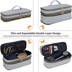 Hair Dryer Travel Carrying Case, Curling Iron Storage Bag, Slim Expandable Handheld Dual-Layer Travel Storage Bag for Dryer/Hair Tool Organizer/Style Organizer