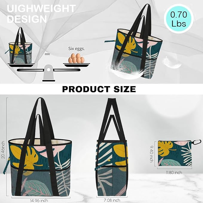 Sandproof Beach Bag with Zipper - Image 4
