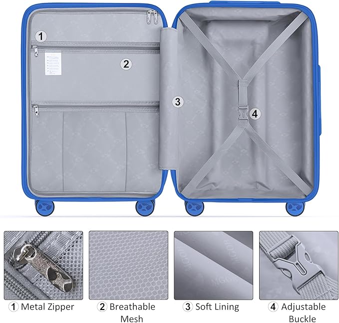28 Inch Luggage with Spinner Wheels, Large Hard Shell Suitcase, Lightweight PP - Image 7