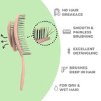 Ninabella Detangling Hair Brush for Women & Men - Does not Pull - Straightening Brushes for Straight & Curly Hair - Unique Spiral Hairbrush - Rose Gold