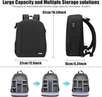 Cwatcun Camera Backpack with USB, Rain Cover, fit 15.6" Laptop, Anti-Theft Rear - Image 2