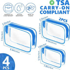 AURUZA 4 Pack Clear Toiletry Bag, Portable Travel Makeup Bags - Image 2