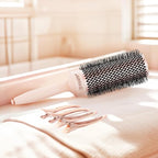 AIMIKE Round Brush for Blow out, Rose Luxe Extra-Long Round Hair Brush Ionic & Nano Thermal Ceramic Tech, for Blow Drying & Styling Volumizing Thick Long Hair, with 4 Clips (Barrel 2.1", Bristle 3")