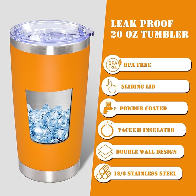 20 oz Tumbler with lid Double Wall Vacuum Insulated Tumblers Stainless Steel - Image 3