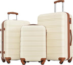 Merax Luggage sets of 3 Piece Carry on Luggage Airline Approved, Hard Case by Merax