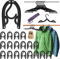 24 Pcs Black Travel Hangers Foldable by Pansyling