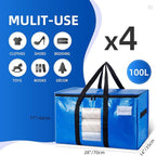 TAILI Extra Large Moving Bags, 4 Pack Blue Heavy Duty Totes - Image 6