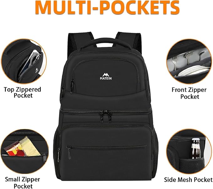 MATEIN Cooler Backpack, 26 Cans Insulated Lunch Backpack - Image 5