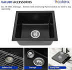 Dcolora 15 Inch Granite Composite Black Bar Sink Undermount Small Kitchen Sink - Image 5
