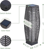 Grand patio Outdoor Floor Lamp Solar Powered Lantern Water-Resistant Wicker - Image 10